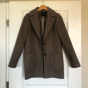 ASOS Single-Breasted Pea Coat with Patch Pockets - Tan/Beige - Size 0